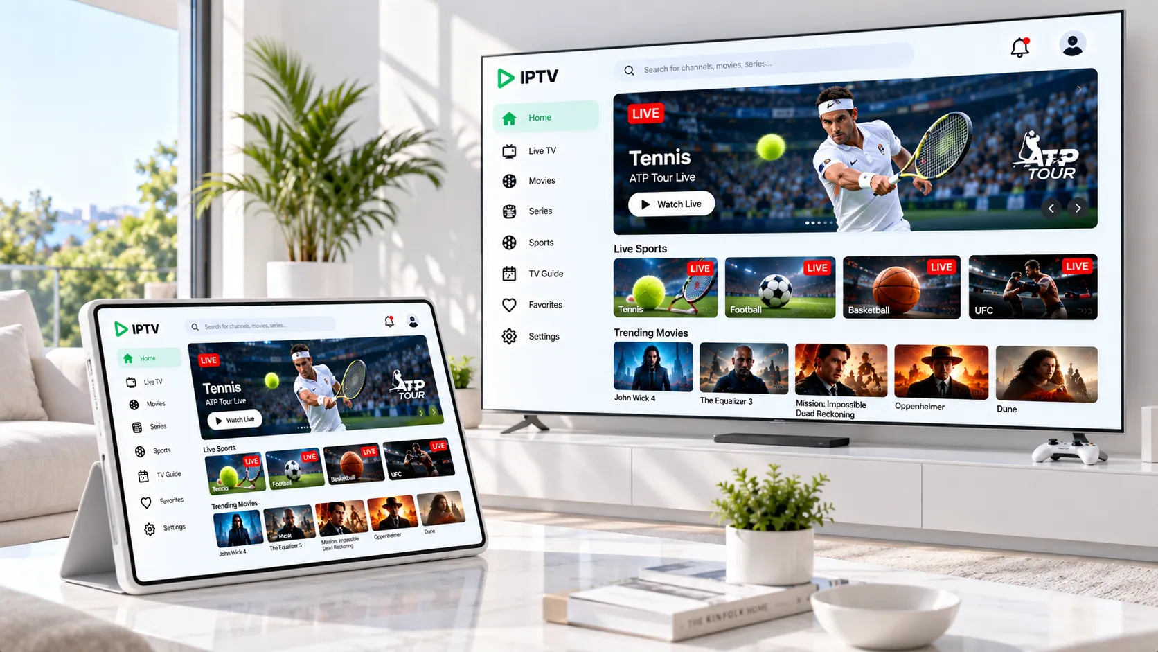 FRITZ!Box Benutzeroberfläche mit WLAN- und DNS-Einstellungen